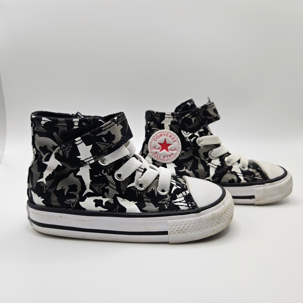 Converse All Star sharks High Top Sneakers‎ Shoes Kids Size 5 Infant